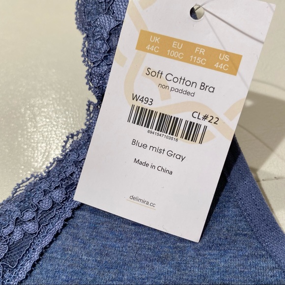 Delmira blue mist soft cotton bra size 44C - Picture 14 of 16